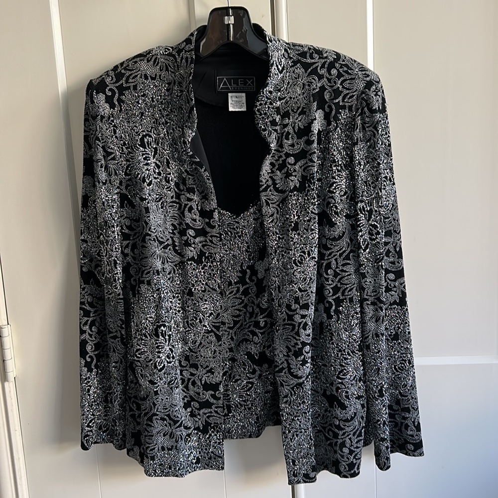 Classic Sparkly Alex Evenings Jacket and matching shell SUPER FAST SHIPP…